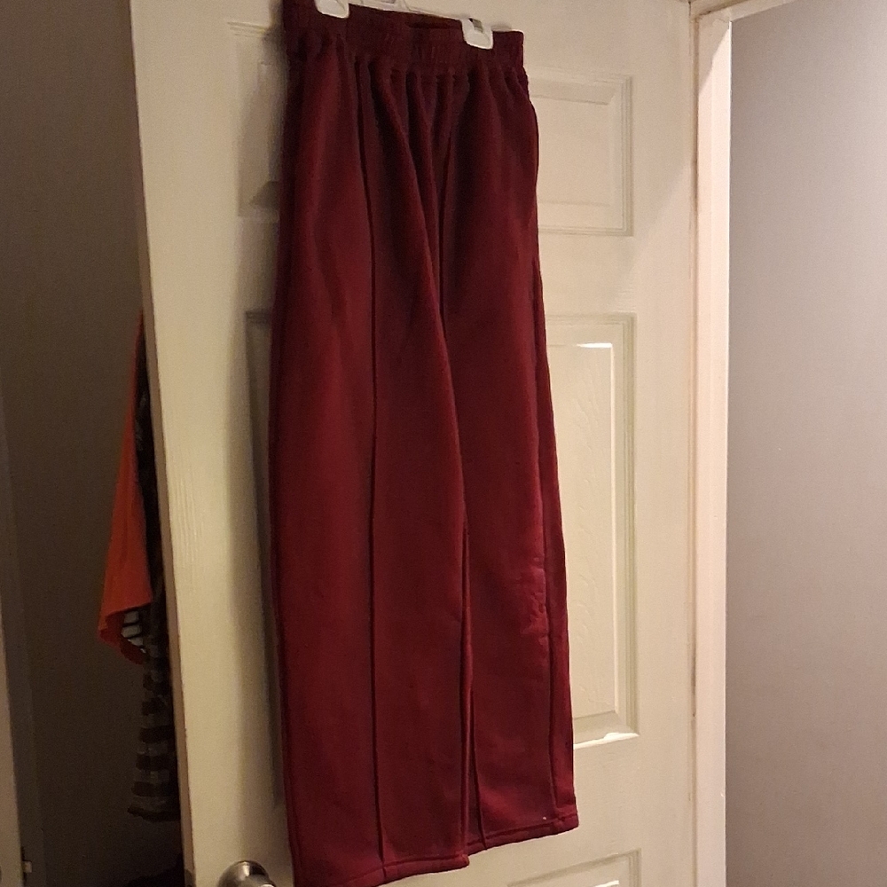 Red Wide-Leg Pants